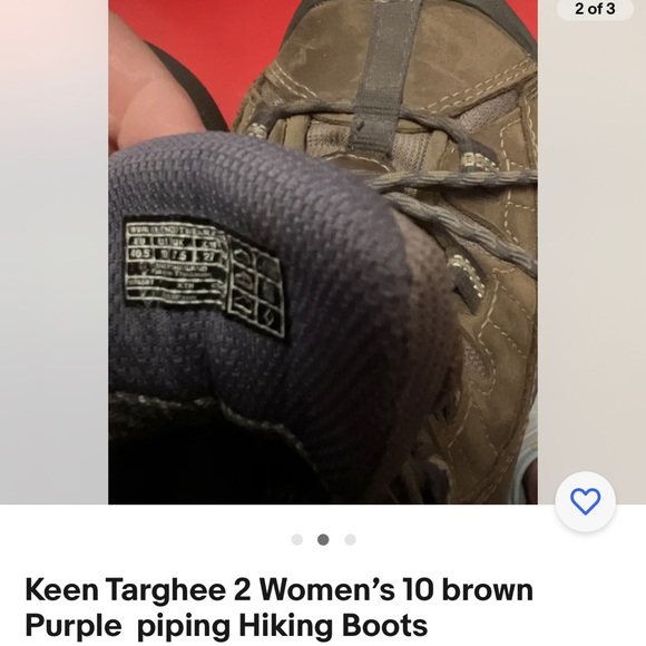 Women’s keen targhee 2 size 10 hiking boots purple accents - Picture 3 of 9